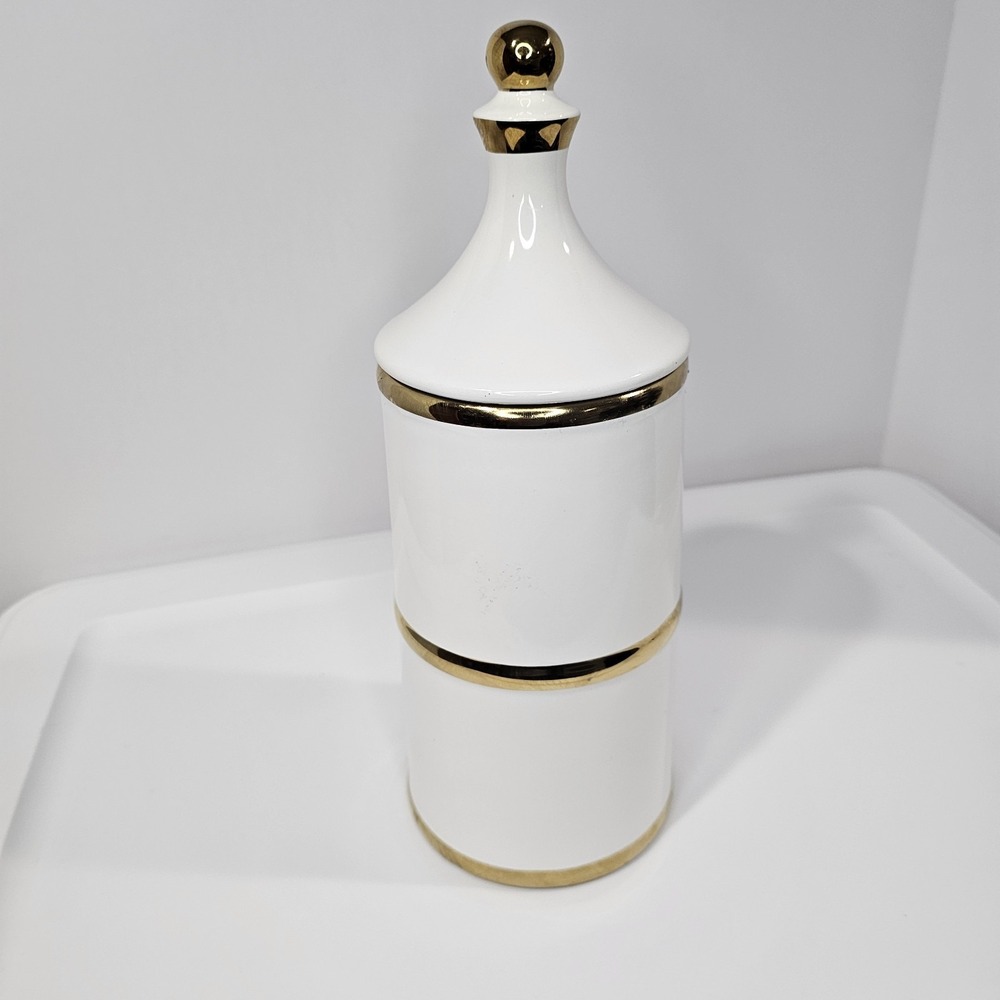 White Ceramic Jar With Lid
